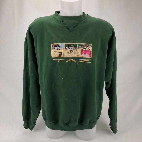 Looney Tunes Tops - Vt Looney Tunes Women's Sweatshirt Green XL(K7)
